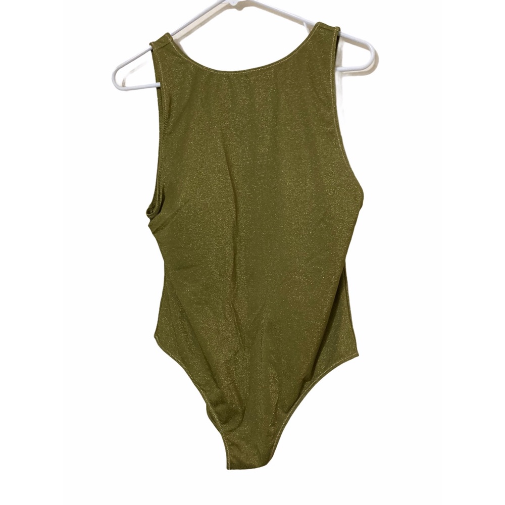 Zara Large NWOT Green-gold shimmery swimsuit - Picture 4 of 6